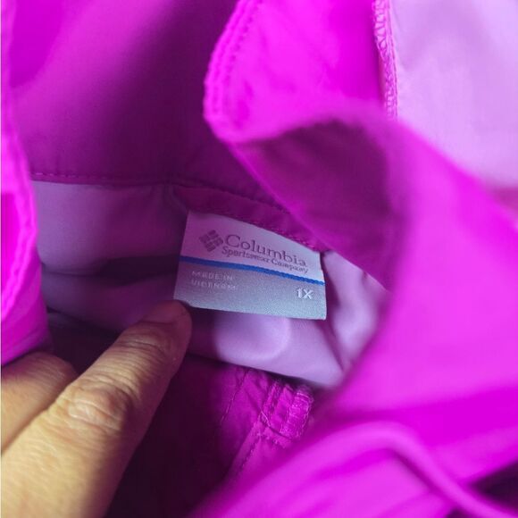 Columbia -927 Women's Pink Waterproof Long Sleeve Full Zip Windbreaker Jacket 1X - Picture 5 of 10
